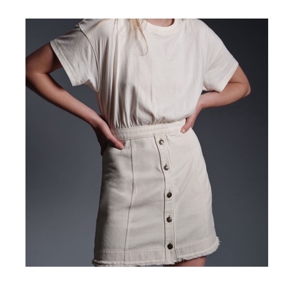 Anthropologie Dresses & Skirts - Pilcro Anthropologie Denim Skirt & Knit Tee‎ Twofer Mini Dress Cotton S-4